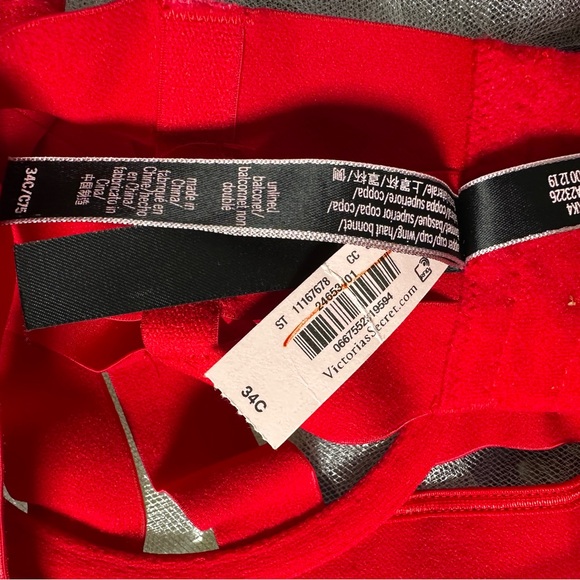 💖 Victoria’s Secret Unlined Balconet SEXY RED 34C - Picture 6 of 6